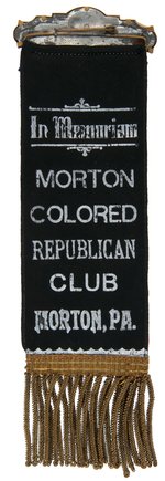 "MORTON COLORED REPUBLICAN CLUB" MEMBER RIBBON BADGE.