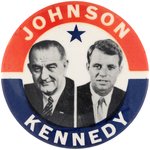 JOHNSON/KENNEDY PROPOSED 1964 DEMOCRATIC TICKET BUTTON.