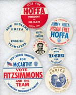 JIMMY HOFFA AND TEAMSTER BUTTON COLLECTION.