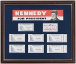 KENNEDY EIGHT FRAMED CONVENTION TICKETS INCLUDING "ACCEPTANCE SPEECH PLATFORM AREA."