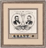 GRANT/COLFAX HORIZONTAL JUGATE SHEET MUSIC, RIBBON AND TOKEN DISPLAY.