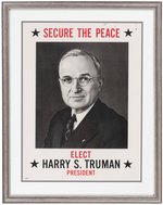 TRUMAN AND BARKLEY "SECURE THE PEACE" AND "HOMES FOR ALL" MATCHING POSTERS.