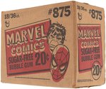 "MARVEL COMICS SUGAR-FREE BUBBLE GUM" FULL TOPPS DISPLAY BOX & SHIPPING CARTON.