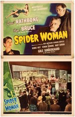 BASIL RATHBONE SHERLOCK HOLMES "THE SPIDER WOMAN" LOBBY CARD LOT.