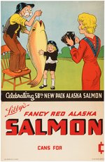 WINNIE WINKLE "LIBBY'S FANCY RED ALASKA SALMON" STORE SIGN.