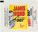 "JAMES BOND" PHILADELPHIA CHEWING GUM CARD SET & WRAPPER.