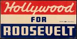 "HOLLYWOOD FOR ROOSEVELT" WINDOW DECAL.