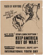 COMMUNIST "KEEP AMERICA OUT OF WAR! YOUTH INTERNATIONAL DAY" 1940 PAMPHLET.