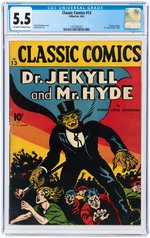 "CLASSIC COMICS" #13 AUGUST 1943 CGC 5.5 FINE- (DR. JEKYLL AND MR. HYDE).