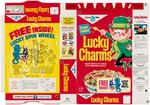 GENERAL MILLS "LUCKY CHARMS" FILE COPY CEREAL BOX FLAT WITH "LUCKY SPIN WHEEL" OFFER.