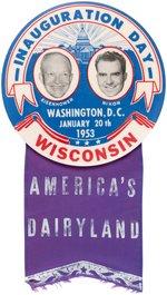 IKE/NIXON "WISCONSIN" INAUGURAL JUGATE WITH "AMERICA'S DAIRYLAND" RIBBON.