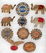COLLECTION OF 11 ORNATE NIXON 1960 BADGES.