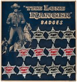 "THE LONE RANGER BADGES" FULL STORE DISPLAY CARD.