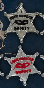 "THE LONE RANGER BADGES" FULL STORE DISPLAY CARD.