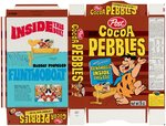 POST "COCOA PEBBLES" FILE COPY CEREAL BOX FLAT WITH FLINTMOBOAT OFFER.