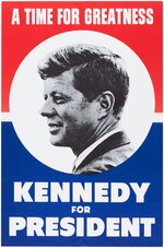 KENNEDY "A TIME FOR GREATNESS" ICONIC 1960 CAMPAIGN POSTER.