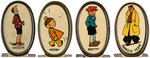 "FAMOUS CARTOON CHARACTERS" CRACKER JACK STANDEE SET.