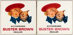 "BUSTER BROWN" SHOES STORE SIGN PAIR.