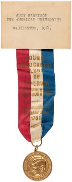 KENNEDY "YOUNG DEMOCRATS OF AMERICA" 1961 INAUGURAL RIBBON BADGE.