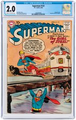 "SUPERMAN" #123 AUGUST 1958 CGC 2.0 GOOD (SUPERGIRL TRYOUT).