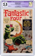 "FANTASTIC FOUR" #1 NOVEMBER 1961 CGC RESTORED 2.5 SLIGHT (C-1) GOOD+.