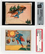 "SUPERMAN GUM" GUM INC. GAI/PSA GRADED CARD LOT WITH HIGH NUMBERS.