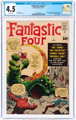 FANTASTIC FOUR" #1 NOVEMBER 1963 CGC 4.5 VG+ (FIRST FANTASTIC FOUR).