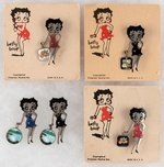 "BETTY BOOP" CARDED & LOOSE ENAMELED PIN LOT (WITH LOCATION CHARMS).