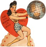 WONDER WOMAN 1940s VALENTINE'S DAY CARD.