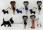 BETTY BOOP & DOGS ENAMELED PIN LOT.