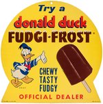"DONALD DUCK DUCKY DUBBLE/FUDGI-FROST" POPSICLE STORE SIGN/STANDEE PAIR.
