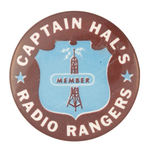 FIRST SEEN “MEMBER” BUTTON FOR “CAPTAIN HAL’S RADIO RANGERS.”