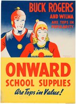 "BUCK ROGERS ONWARD SCHOOL SUPPLIES" SIGN.