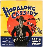 "HOPALONG CASSIDY AUTHENTIC HOLSTER SET" BOXED SET & CAP GUN PAIR.