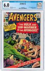 "AVENGERS" #3 JANUARY 1964 CGC 6.0 FINE.