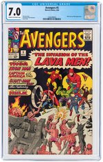 "AVENGERS" #5 MAY 1964 CGC 7.0 FINE/VF.