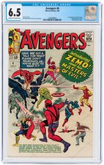 "AVENGERS" #6 JULY 1964 CGC 6.5 FINE+ (FIRST BARON ZEMO).