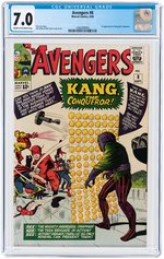 "AVENGERS" #8 SEPTEMBER 1964 CGC 7.0 FINE/VF (FIRST KANG).