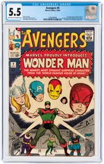 "AVENGERS" #9 OCTOBER 1964 CGC 5.5 FINE-(FIRST WONDER MAN).