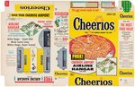 "CHEERIOS" FILE COPY CEREAL BOX FLAT WITH "CHEERIOS AIRPORT - AIRLINE HANGAR" CUT-OUT.