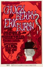 BILL GRAHAM CONCERT POSTER BG-70 FEATURING CHUCK BERRY & ERIC BURDON & THE ANIMALS.