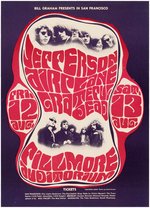 BILL GRAHAM CONCERT POSTER BG-23 FEATURING JEFFERSON AIRPLANE & THE GRATEFUL DEAD.