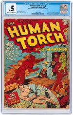 "HUMAN TORCH" #3 (#2) WINTER 1940 CGC .5 POOR.