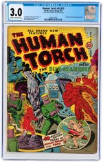 "HUMAN TORCH" #4 (#3) SPRING 1941 CGC 3.0 GOOD/VG.