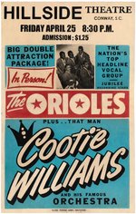 THE ORIOLES AND COOTIE WILLIAMS 1952 CONCERT POSTER.