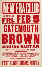 GATEMOUTH BROWN 1954 NASHVILLE, TN CONCERT POSTER.