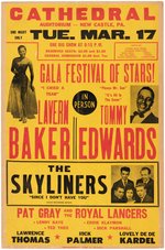 LAVERN BAKER AND TOMMY EDWARDS "GALA FESTIVAL OF STARS!" 1959 CONCERT POSTER.