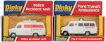 DINKY BOXED TRIO - 276 AMBULANCE, 272 POLICE UNIT & 615 JEEP WITH HOWITZER.