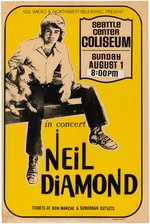 NEIL DIAMOND 1971 CONCERT POSTER.