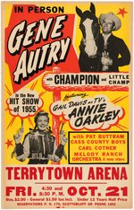 GENE AUTRY & GAIL DAVIS AS ANNIE OAKLEY 1955 PERSONAL APPEARANCE POSTER.